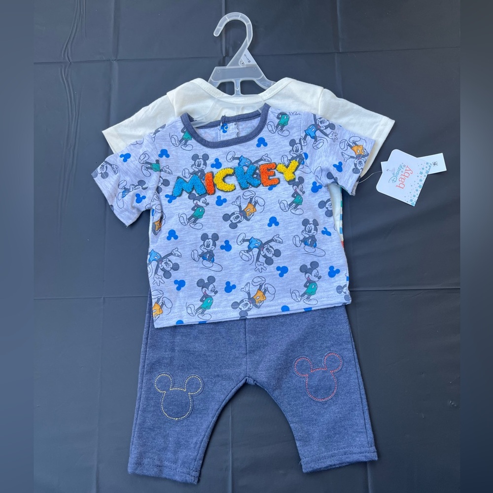 DISNEY Baby MICKEY & Best Pals 3 Piece Set | 0-3 Months | NWT